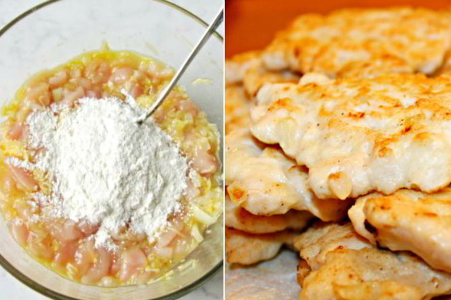 Рецепт рубленых шницелей из курицы с сыром
