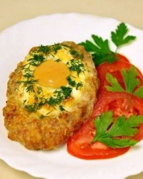 Шницель с яйцом