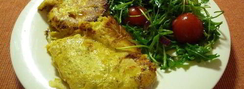 шницель в пряной горчичной панировке с салатом. Шаг 6