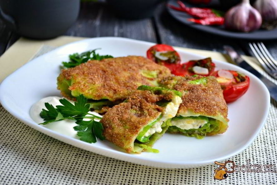 Рецепт шницелей из савойской капусты с сыром