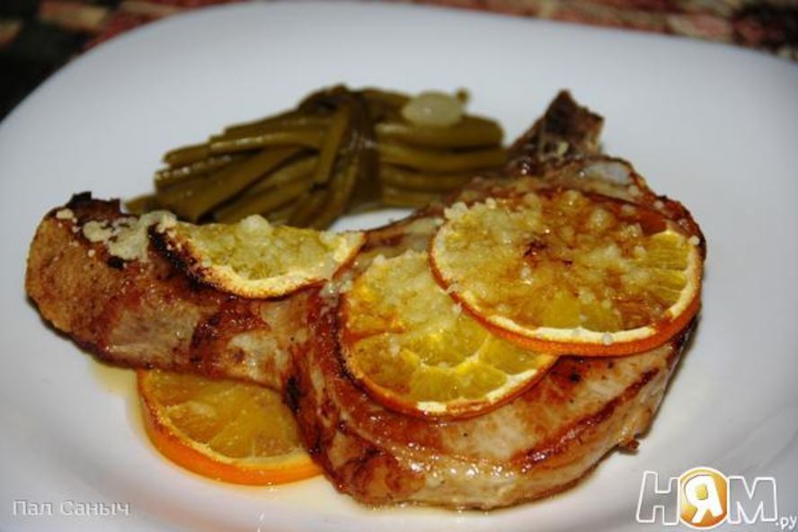 Рецепт апельсинового стейка на косточке