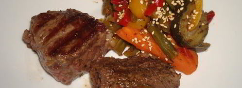 мини стейки на гриле с овощами. Шаг 11