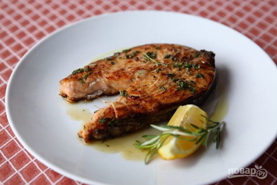 Рецепт стейка семги на гриле