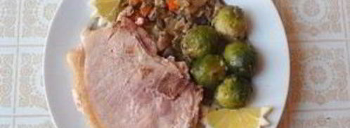 свиные стейки с грибами и брюссельской капустой. Шаг 5