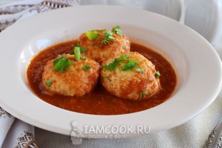 Рецепт тефтелей из куриного фарша с подливкой