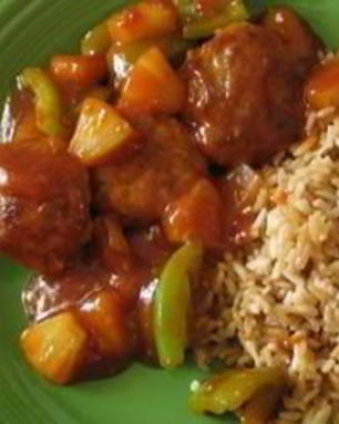 Тефтели из свиного фарша с кисло-сладким соусом