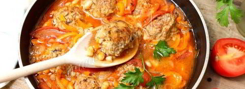 тефтели в томате с фасолью и перцем. Шаг 14