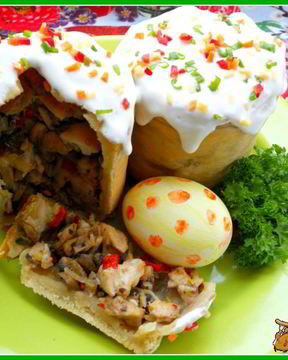 Жаркое из курицы и грибов Праздничный кулич
