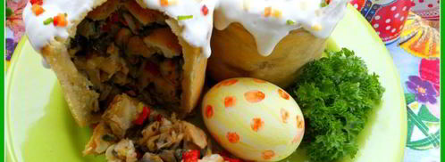 жаркое из курицы и грибов праздничный кулич. Шаг 8