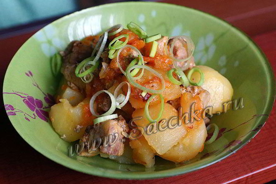 Рецепт жаркого со свининой и картошкой в мультиварке steba