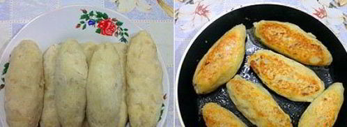 картофельные зразы с сосиской. Шаг 7