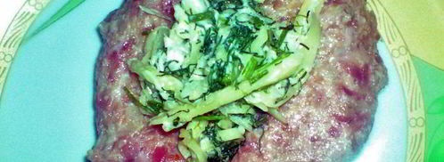 мясные зразы с зеленью, чесноком и сыром. Шаг 5