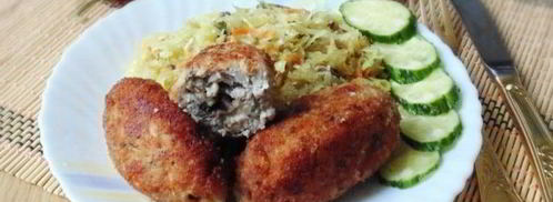 рыбные зразы с грибами и сыром. Шаг 15