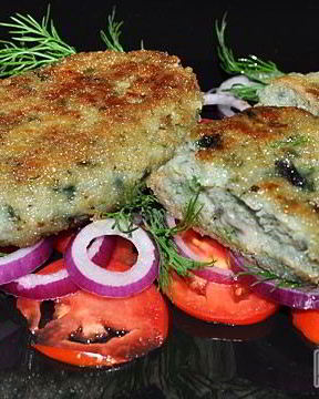 Рыбные зразы с сыром, маслом и зеленью