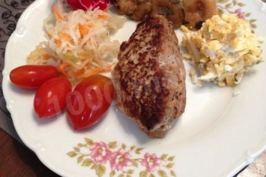 Рецепт зраз из смешанного фарша с сыром и яйцом