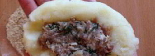 зразы картофельные с мясом в духовке. Шаг 6