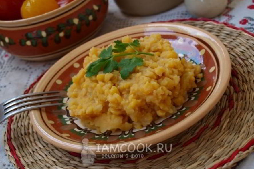 Рецепт гороховой каши с луком