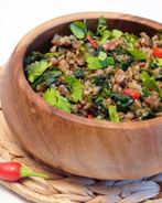 Гречка с чили и шпинатом