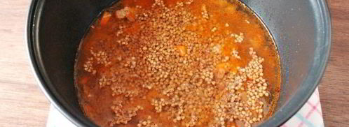 гречка с говядиной в мультиварке. Шаг 11