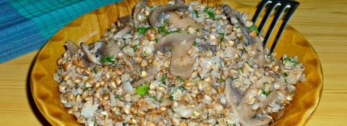 гречка с грибами и луком. Шаг 15