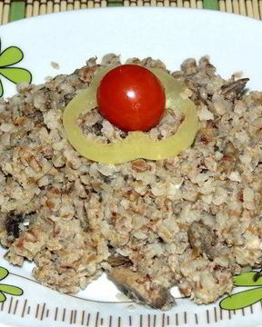 Гречка с грибами и сметаной