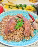 Гречка с копчеными ребрышками