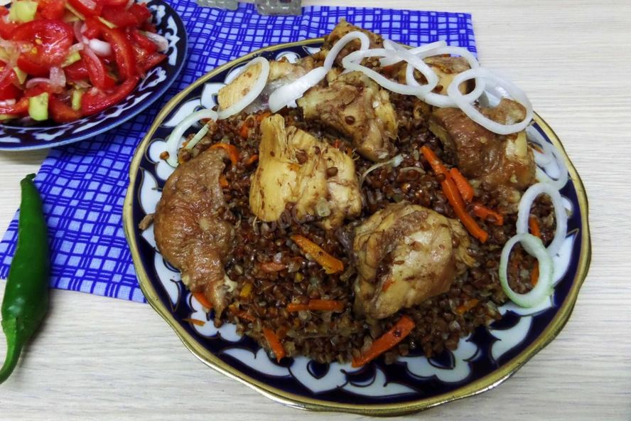 Рецепт гречки с куриным мясом в казане