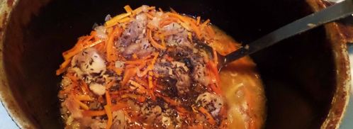 гречка с куриным мясом в казане. Шаг 8