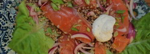 гречка с семгой и маринованным луком. Шаг 9