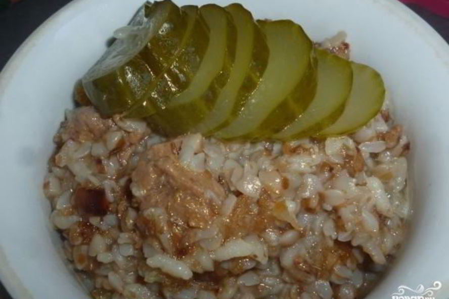 Рецепт гречки с тушенкой на сковороде