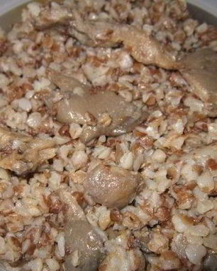 Гречка с вешенками