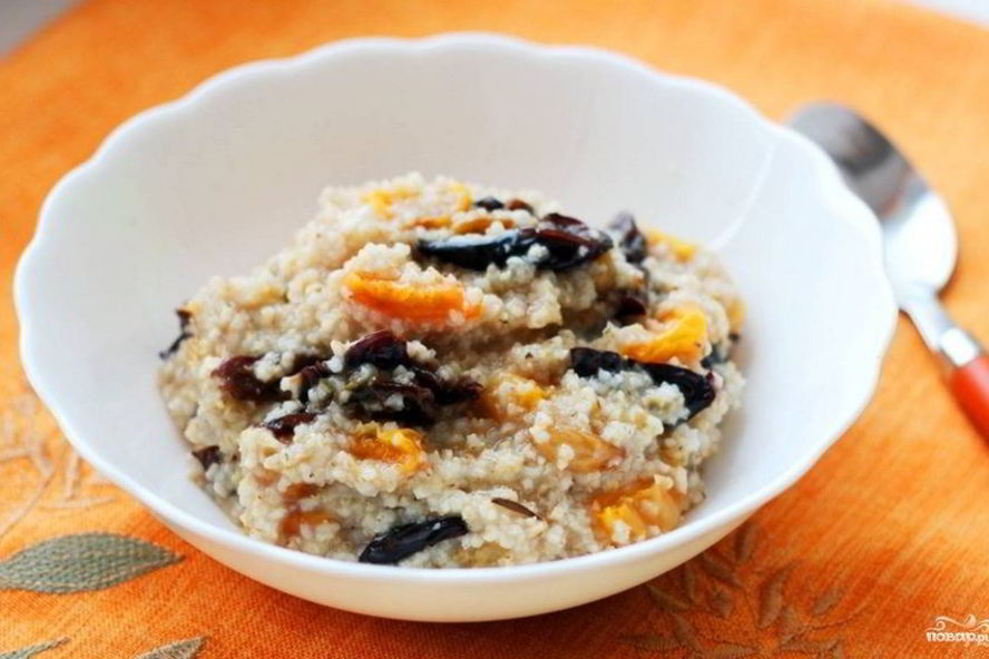 Рецепт каши с орехами и сухофруктами