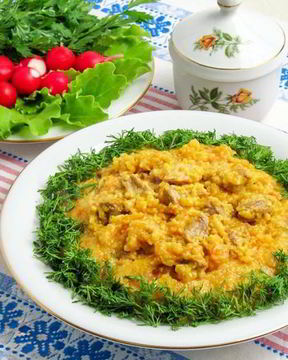 Кукурузная каша с мясом в мультиварке