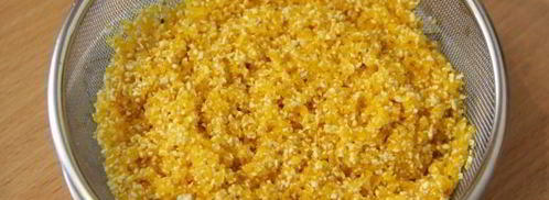 кукурузная каша с нектарином. Шаг 4