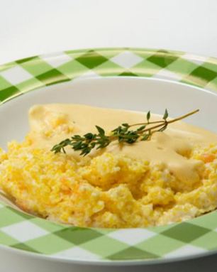 Кукурузная каша с тыквенным кремом