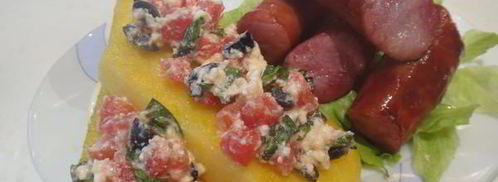 пикантная полента с копченными колбасками. Шаг 7