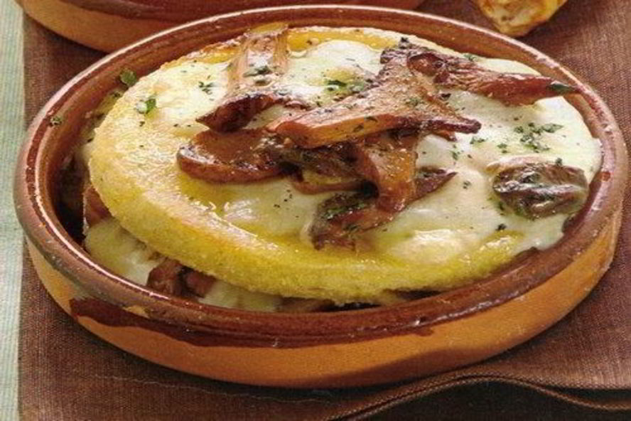 Рецепт поленты с грибами и сыром