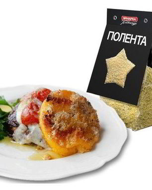 Полента с грибами портобелло