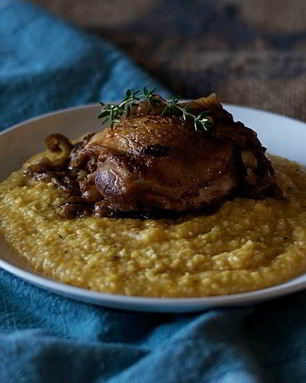 Полента с курицей