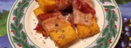 полента с вялеными помидорами в беконе. Шаг 11