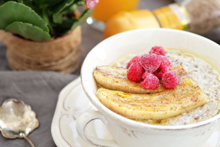 Рецепт многозерновой каши с запеченным бананом