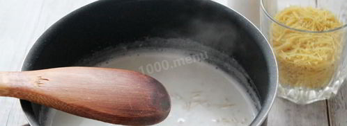 молочная каша с вермишелью вермишелевая. Шаг 5