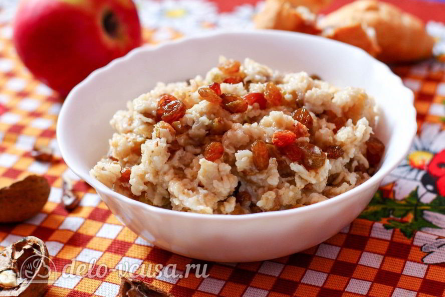 Рецепт овсяной каши с изюмом