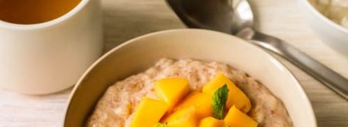 овсяная каша со сгущенкой и манго. Шаг 13