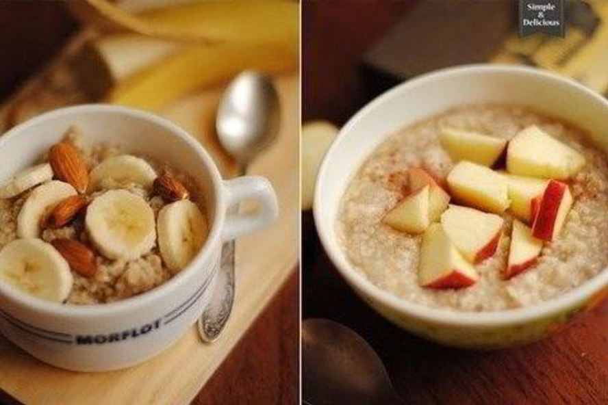 Рецепт овсянки на воде с яблоками