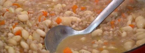 перловая каша с фасолью, тыквой и беконом. Шаг 11