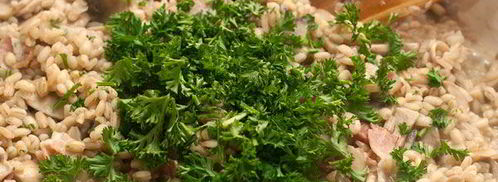 перловая каша с грибами и беконом. Шаг 7