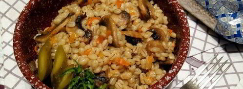 перловая каша с грибами в духовке. Шаг 8