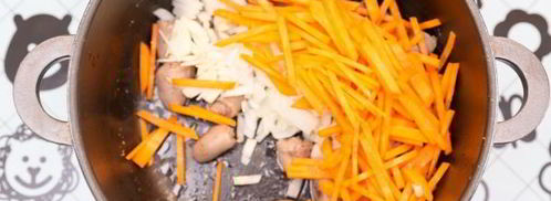 перловая каша с куриными сердечками. Шаг 5