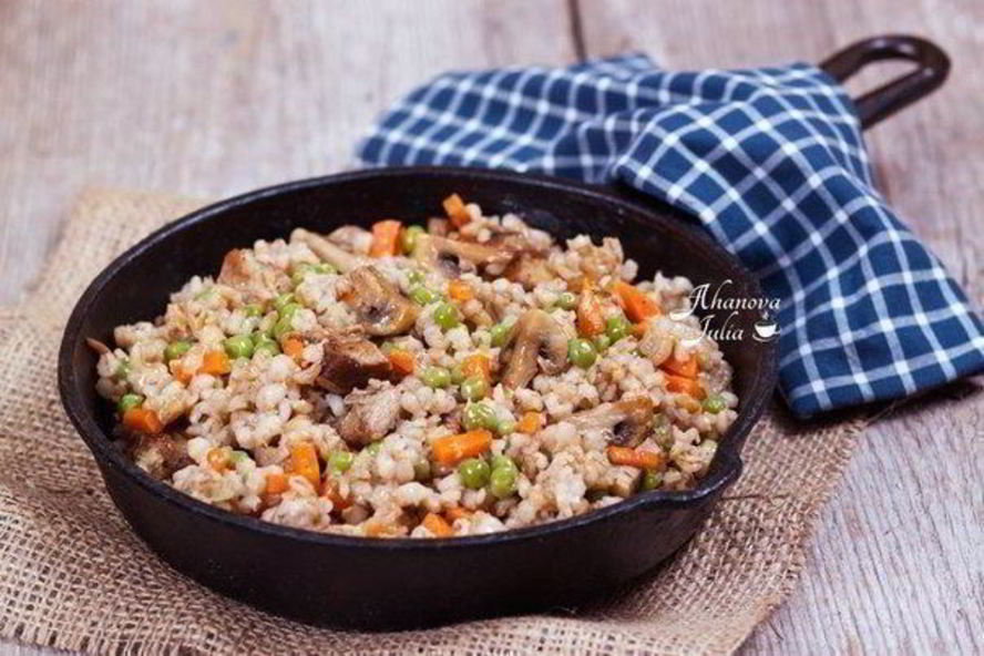 Рецепт перловой каши с мясом, грибами и овощами